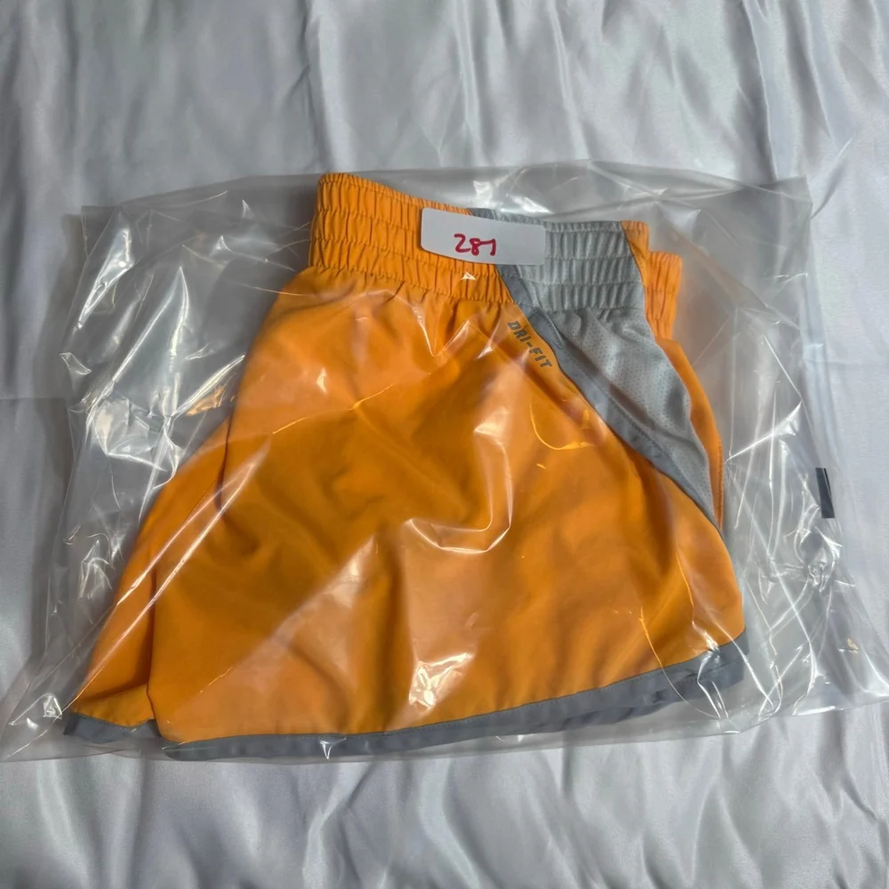 Women's Nike Orange & Gray Dri-Fit Athletic Shorts M